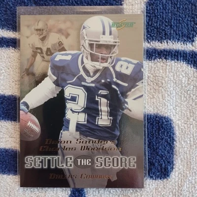 Tarjeta Deion Sanders, Woodson 1999 Score Settle The Score # 26 Dallas Cowboys Foto 1 de 2