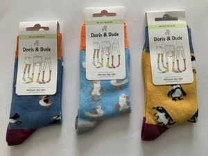 SALE! 3 Pairs Doris And Dude Kids Socks £7.50 Organic Cotton/Bamboo Size 12-3 - Picture 1 of 6