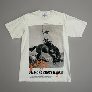 Diamond Cross Ranch Saddle Tee Ivory T-Shirt Short Sleeve Size Small - Picture 1 of 4