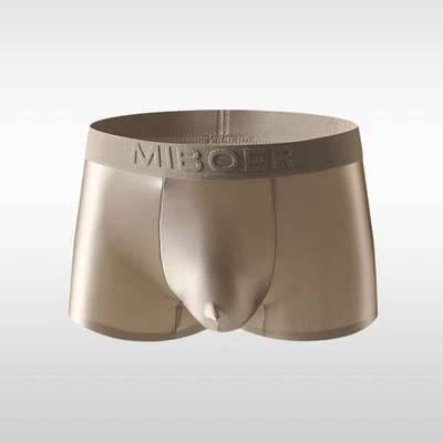 Hombres Ropa Interior de Seda Hielo Transpirable Boxer Shorts Sin Costuras Satén Suave Calzoncillos M-XXXL Foto 1 de 4