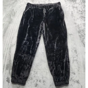 No Boundaries Pants Womens XL Black Faux Fur Joggers Teddy Pull On Comfy Cozy - Picture 1 of 10