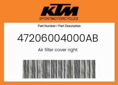 KTM Genuine Air Filter Cover Right - 47206004000Ab - Image 1 of 4