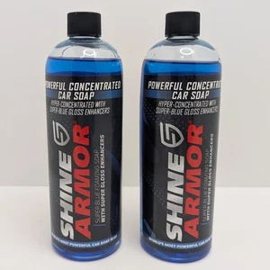 2x Shine Armor Car Wash Soap 16oz Hyper Concentrated Super Blue Gloss Enhancer - Picture 1 of 8
