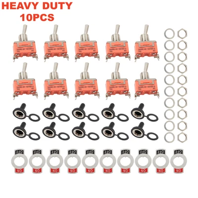 10X Toggle SWITCH ON/OFF Heavy Duty 15A 250V SPST 2 Terminal Car Boat Waterproof - Image 1 of 4