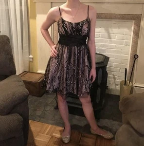 Deb Black And Pink Y2K Dress Homecoming Prom Size 7/8 - Picture 1 of 6