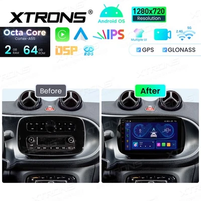 Für Smart Fortwo 451 453 Autoradio Android 14 8Core 64GB 9" IPS DSP GPS Navi RDS - Bild 1 von 4