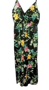 Forever 21 Womens Sz Lg Y2K Fairy Babydoll Jumpsuit Oriental Floral Whimsical - Picture 1 of 18