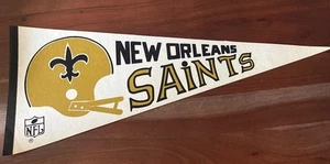 Vintage New Orleans Saints Hanging Pennant Flag Banner Football NFL Man Cave Lrg - Picture 1 of 13