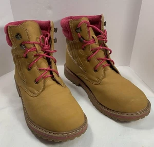 Boots Gabby Marie Girls Lace-up Pink Trim  Sz 5M  Style: Hayden Hike Octoberfest - Picture 1 of 16