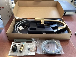 NUEVO Grifo de barra extraíble Moen 5965BG Align 1,5 GPM 1 orificio dorado cepillado B42 - Imagen 1 de 6