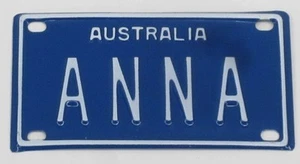 ANNA NOVELTY NAME MINI TIN AUSTRALIAN LICENSE NUMBER PLATE - Bild 1 von 1