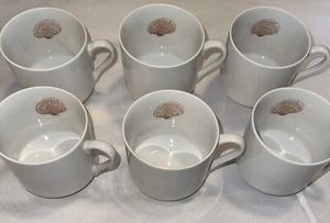1978 Fitz And Floyd Coquille Pattern Shell Design Ceramic Cups Lot Of 6 - Picture 1 of 3
