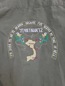 Vtg Jungle Jacket Military US Army Vietnam War Tour 70s Slant Pocket souvenir - Picture 1 of 9