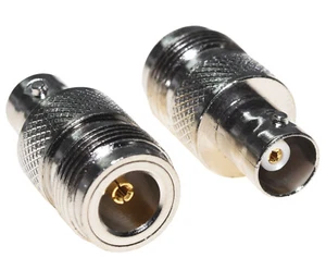 Adapter antenowy gniazda N - gniazdo BNC - solidna wtyczka, metal - Zdjęcie 1 z 3