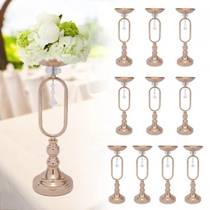 10PCS 44cm Hochzeit goldene Blumenvase Kerzenhalter Party Vasen Zeremonie Dekor~ - Bild 1 von 16