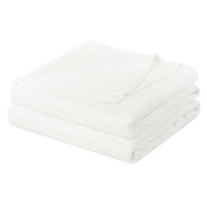 Cooling Viscose from Bamboo Breathable Blanket White Twin