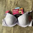 Maidenform Womens Your Lift Underwire Bra With Lace Size 36B Lavender New
