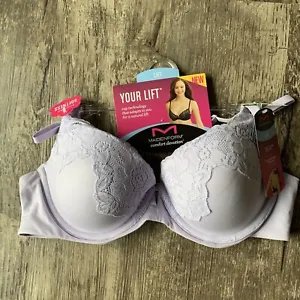 Maidenform Comfort Your Lift Underwire Bra With Lace Size 36B Lavender New - Picture 1 of 10