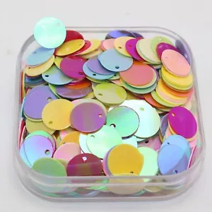 2000 Mixed Color Flat Round loose sequins Paillette Top Hole 10mm sewing Wedding - Picture 1 of 8
