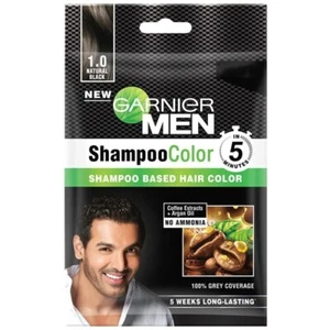 Garnier Shampoo Men Color Shade 1.0 NATURAL BLACK, 20gm (Pack of 5 piece ) - Picture 1 of 4