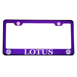 Laser Engraved Lotus Blue Purple Chrome License Plate Frame T304 Stainless Steel - Bild 1 von 10