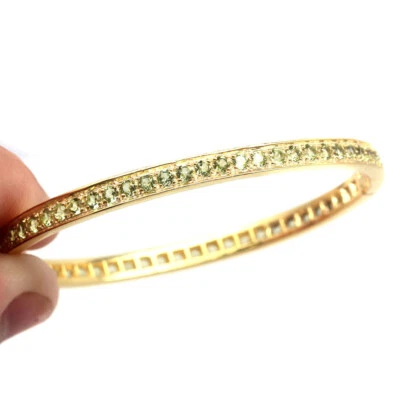 Unheated Green Peridot Bangle (Cross 2" x 2.25") 925 Sterling Silver - Image 1 of 4