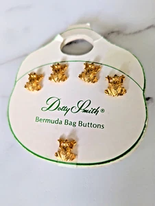 Dotty Smith Bermuda Bag FROG Buttons Card with 9 buttons Gold Tone Pins Tacks - Picture 1 of 7