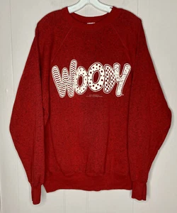 Vintage XL Woody Woodpecker Red Sweatshirt Crewneck Raglan  W - Picture 1 of 12
