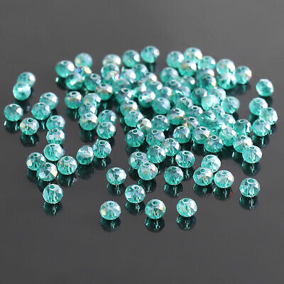 4mm DIY 100Pcs Faceted Crystal  Rondelle Loose Spacer Beads DIY Jewelry  • 0.01€
