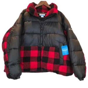 Columbia Women's Leadbetter Point Sherpa Hybrid Puffer Jacket 3X Red Black NWT - Picture 1 of 12