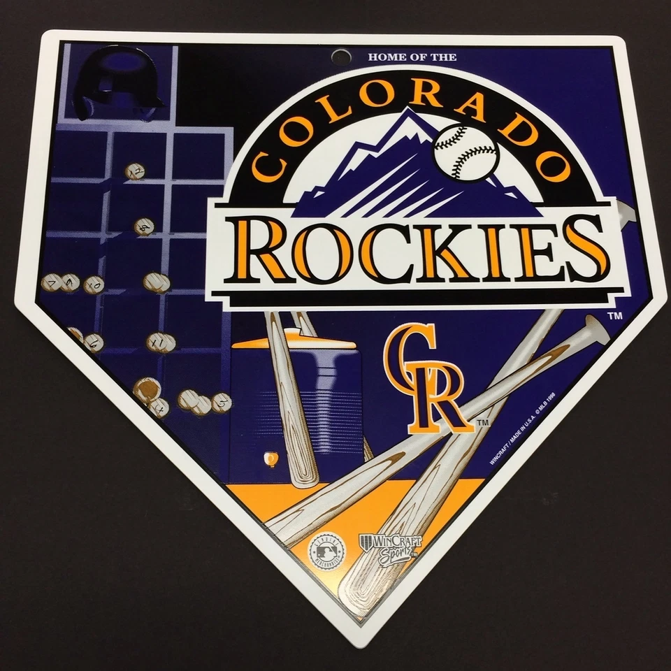 COLORADO ROCKIES ~ Large 12x12 Plastic Home Plate Wall Display Sign ~ New! - Image 1 of 1