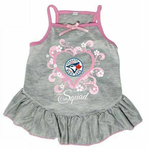 VESTIDO TORONTO BLUE JAYS CÃO GATO ROSA MUITO FOFO ESQUADRÃO LÍDER DE TORCIDA ESCOLHA O TAMANHO - Imagem 1 de 1
