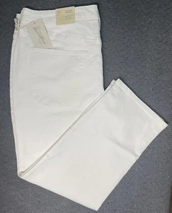Pantalones de mezclilla rectos recortados de tiro alto blancos para mujer Universal Thread nuevos con etiquetas - Imagen 1 de 14