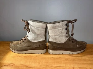 Sperry Topsider Azur Hatch suede/wool lace up boots - women's size 8 NWOB - Picture 1 of 13