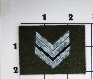 Embroidered Vintage Patch Silver Stripes Rubber on Felt Hook & Loop Military - Picture 1 of 1