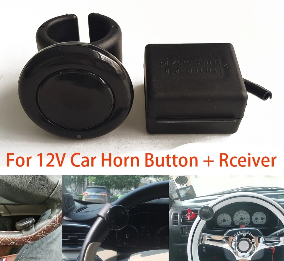 Wireless Horn Button Car Steering Wheel Horn Button Kit 12V Auto Truck Universal - Image 1 of 4