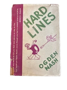Hard Lines Book Ogden Nash 1931 Rare Dust cover Hardback Funny Humor Poem Vtg - Bild 1 von 9
