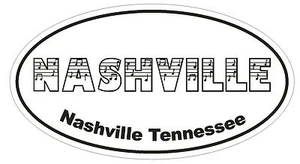 Nashville Tennessee Oval Bumper Sticker or Helmet Sticker D1294 Euro Oval - Picture 1 of 1