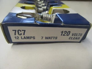 GE 7C7 Indicator Lamps 120 Volts 7 Watts Clear New Box of (12) Bulbs - Picture 1 of 2