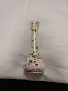 Vintage Keramik rot, orange & grün gesprenkelte Mid-Century Knospen Vase - Bild 1 von 1
