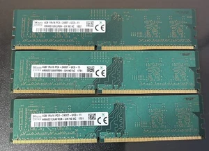 3 set SKhynix 4GB 1Rx16 PC4 - 2400T - UC0 - 11HMA851U6AFR6N- UH NO AC - Picture 1 of 3