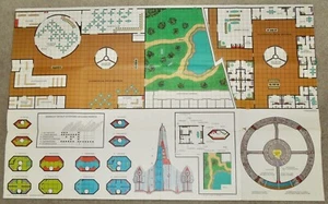 VTG 1983 TSR Star Frontiers Knight Hawks Sci-Fi RPG 35" x 22.5" Double-Sided Map - Picture 1 of 3
