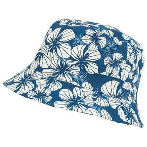 Highlander Bucket Sun Hat Summer Breathable 100% Cotton wide Brim Blue Floral - Picture 1 of 1