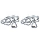 2X Stainless Steel Bead Metal Bead Necklace Chain Z9R24050