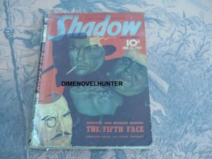 THE SHADOW AUGUST 15 1940 "THE FIFTH FACE" MAXWELL GRANT PULP SEE VIDEO - Picture 1 of 1