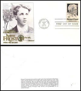 1974 Robert Frost Sc 1526 FDC Fleetwood poet 18-year-old graduation photo (A - Picture 1 of 1