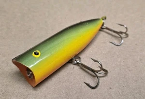 NEU! Vintage "Heddon Chugger Spook" [grün & orange] Angelköder - Bild 1 von 4