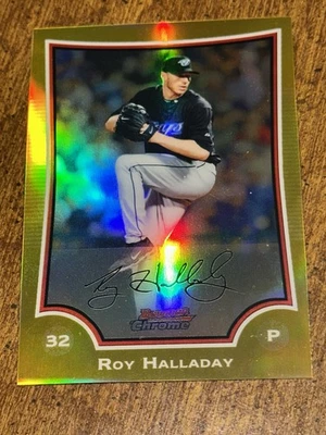 ROY HALLADAY 2009 Bowman Chrome Gold Refractor #2/50 Blue Jays #116 PHILLIES - Image 1 of 4