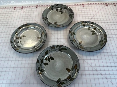 Juego de 4 platos de cena de gres con patrón de hojas rústicas Pfaltzgraff 11" Foto 1 de 4