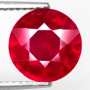 3.88Ct. Natural Gemstone Ruby Top Red Round Madagascar Beautiful Sparkles Color! - Picture 1 of 7